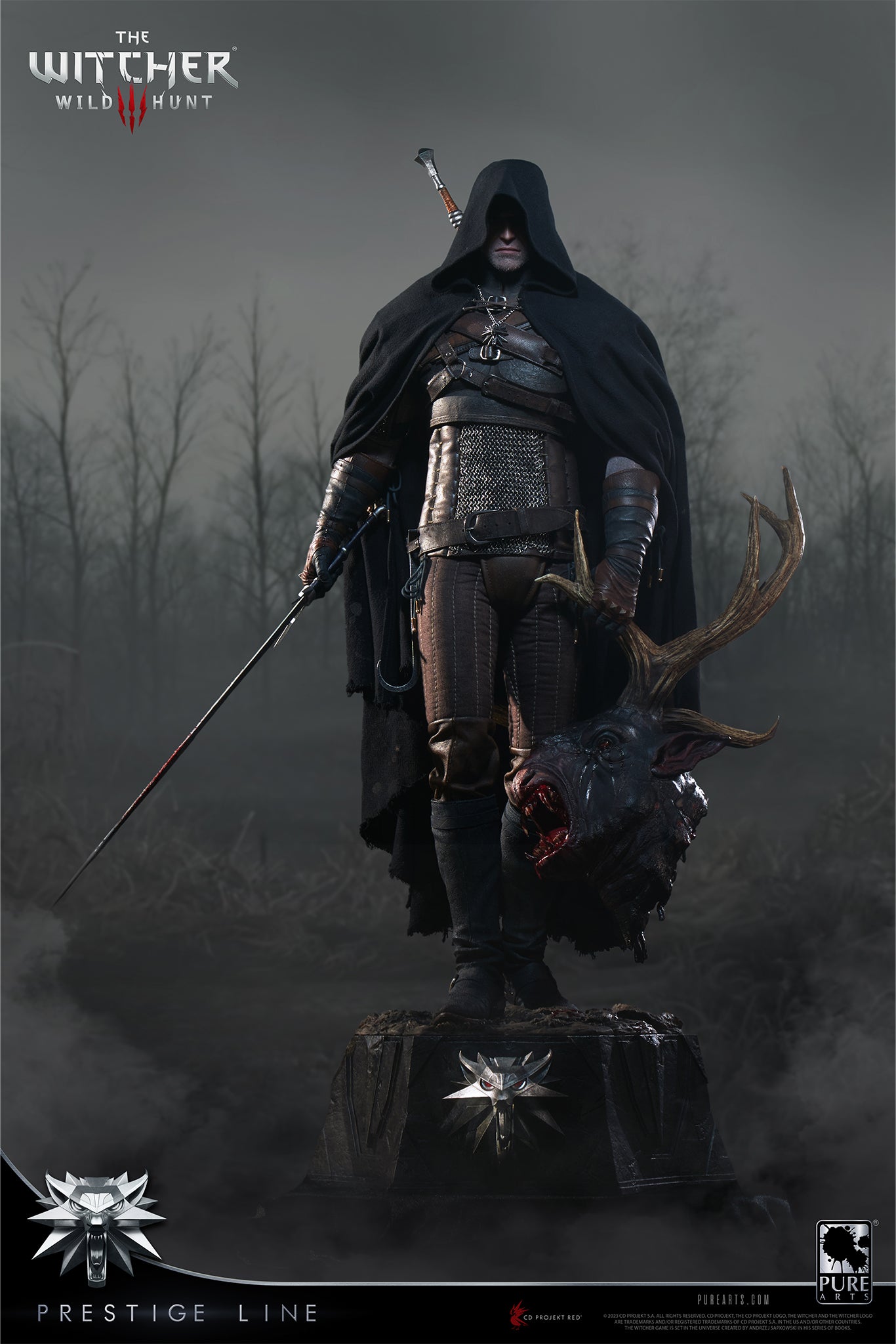 Prestige Line - The Witcher 3: Wild Hunt Geralt of Rivia 1/2 Scale Sta ...