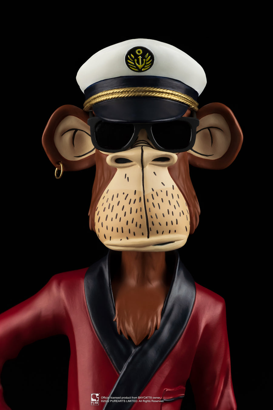 BAYC #778 - Bored Captain Ape à l'échelle 1/8