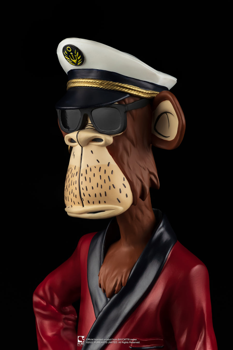 BAYC #778 - Bored Captain Ape à l'échelle 1/8